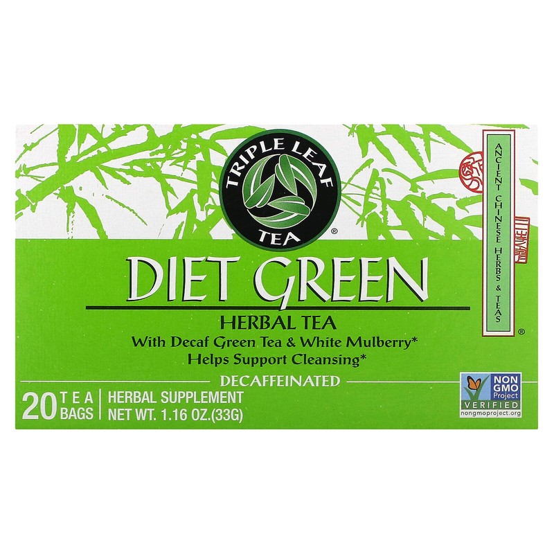 Diet Green Herbal Tea, Decaffeinated, 20 Tea Bags, 1.16 oz (33 g)