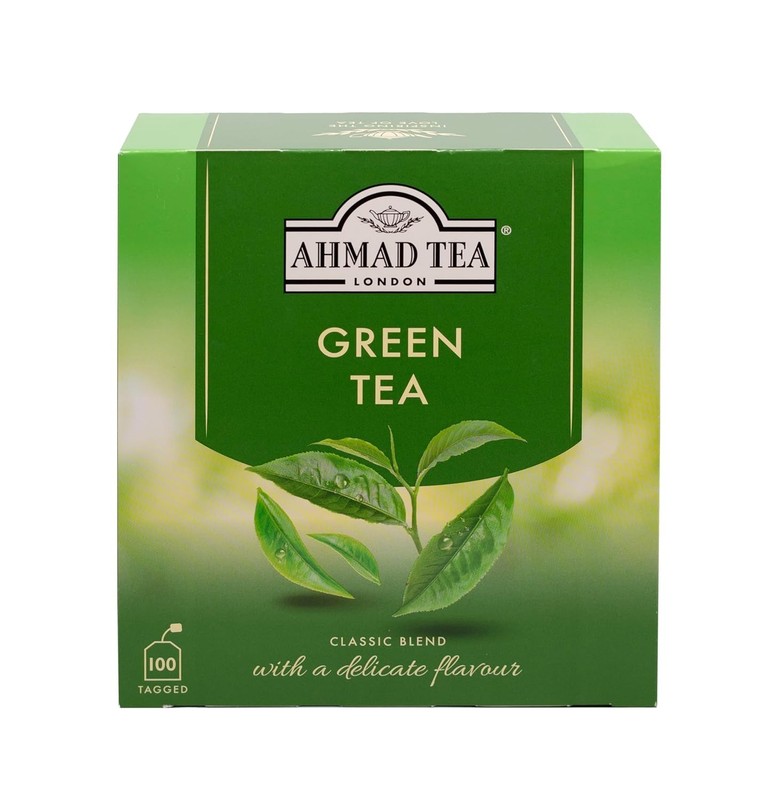 Ahmad Tea Green Tea, Green Tea Teabags 100 ct – Caffeinated & Sugar-Free