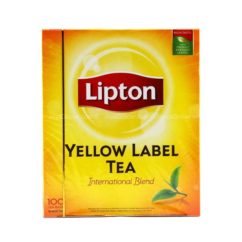 Lipton Yellow Label Individual Pack 100 Tea Bags Black Tea Leaf