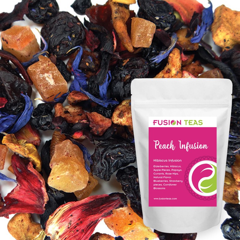 Peach Infusion Hibiscus Fruit Tea – Premium Loose Leaf Blend – Fusion Teas