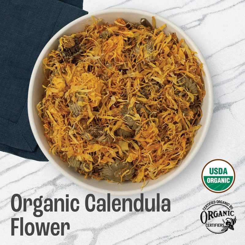 J Mac Botanicals, Organic Calendula Flower 4 ounce, whole dried flowers and p... gallery