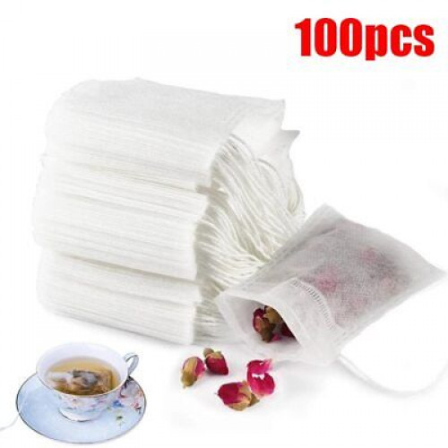 100 Pcs Non-woven Disposable Filter Empty Teabags Herb Loose Tea Bag Multisize