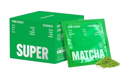 SUPER MATCHA Pure Matcha Powder 10 Sachets, Single Origin South Korea Matcha,…