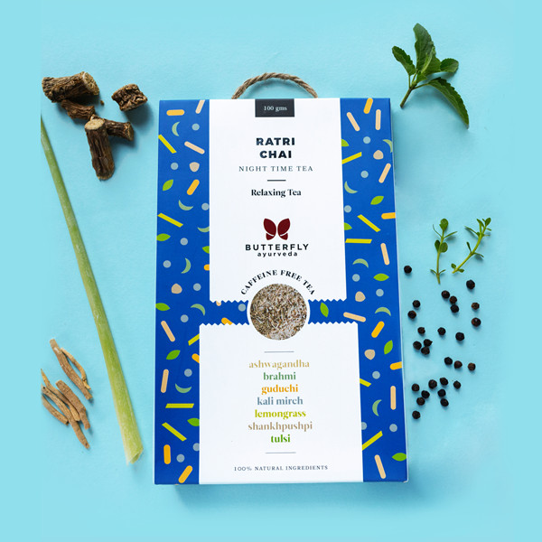 Butterfly Ayurveda Ratri Chai for Relaxation And Detoxification