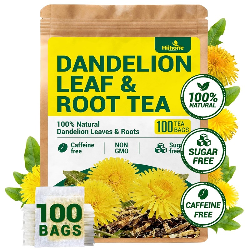 Caffeine-Free Dandelion Herbal Tea – 100 Sugar-Free Teabags for Wellness