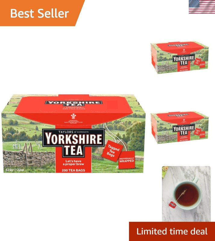 Individually Wrapped Yorkshire Red Tea Bags – 200 Count of Rich, Flavorful Bliss