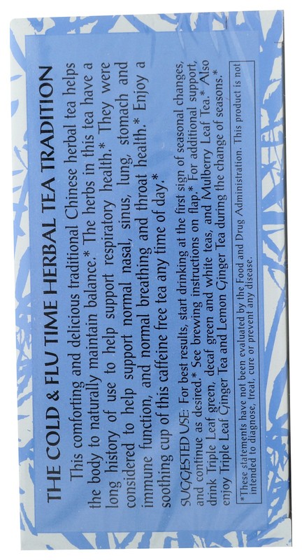 Triple Leaf Tea Cold & Flu Time Herbal 20 Bags 3 Pack gallery