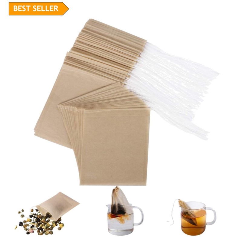 Versatile 100 Pack Biodegradable Tea Filter Bags – Perfect for Tea & Spices