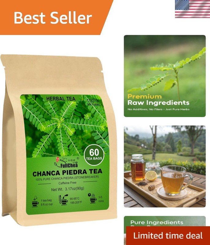 Chanca Piedra Tea – 60 Caffeine-Free Teabags for Kidney Health & Natural Detox