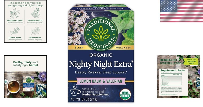 Caffeine-Free Nighty Night Extra Tea: Herbal Sleep with Valerian - 16 Tea Bags gallery