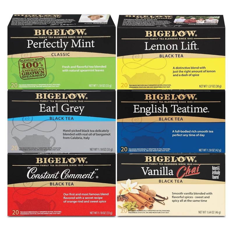 Mixed Black Tea - 120 Individually Wrapped Tea Bags, 6 Unique Flavors gallery