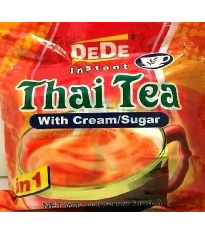 DEDE 3-In-1 Instant Premix with Cream & Sugar Thai Tea 12 Packs x 35g Pack of 12