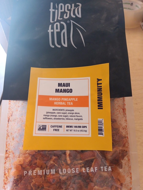 Maui Mango Herbal Tea Bulk Pouch 200 Cups Tropical Blend Caffeine Free Ship