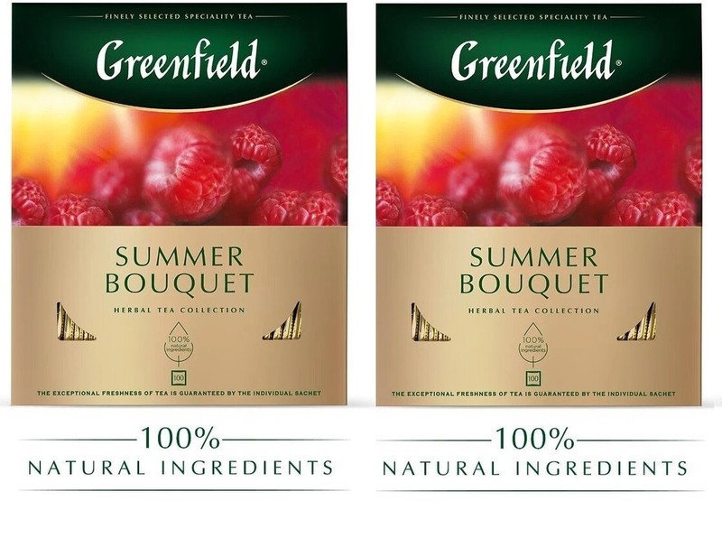 Greenfield Raspberry Berry Blend Black Tea Summer Bouquet – 2×100 Tea Bags