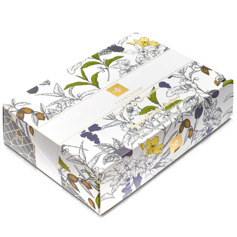 Teabloom Organic Black Tea Pyramid Sampler Box, 12 Assorted Whole Leaf Sachets gallery