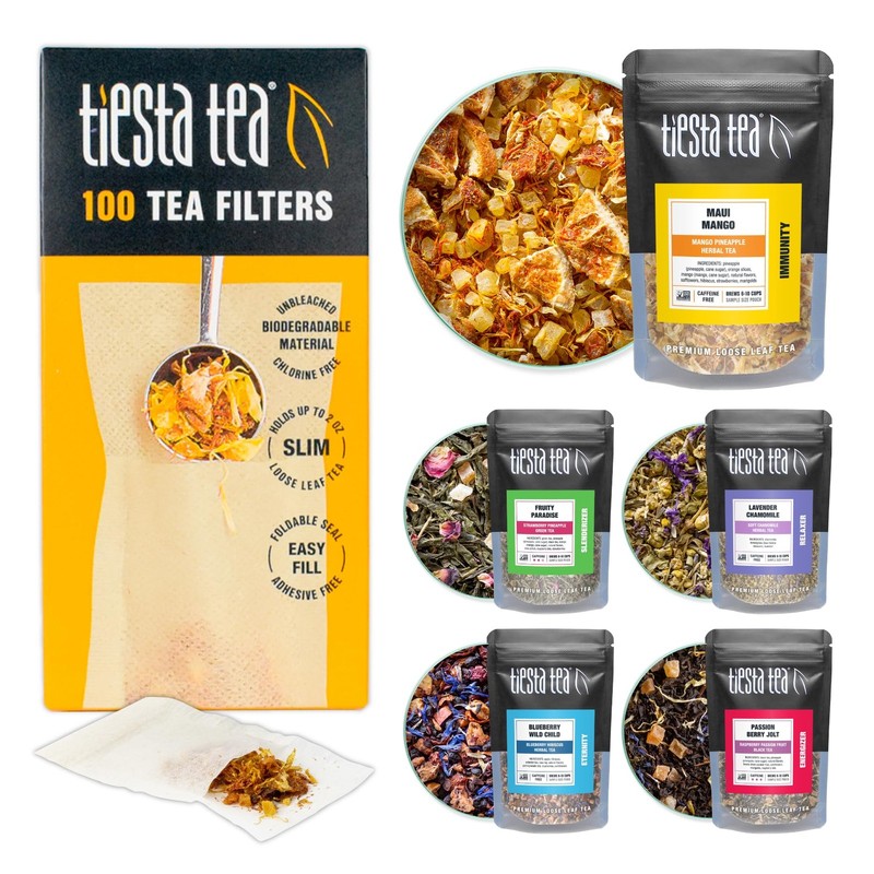 Premium Starter Loose Leaf Sampler Kit - Classic Tea Blends, High to Non Caff...