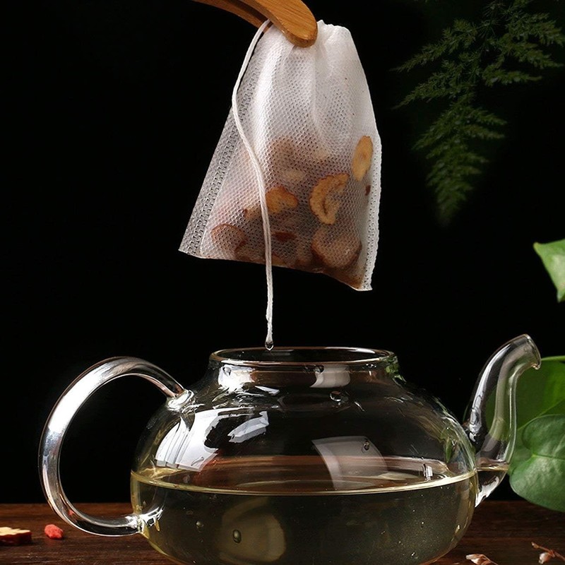 400 Disposable Tea Filter Bags with Drawstring Seal for Effortless Brewing gallery
