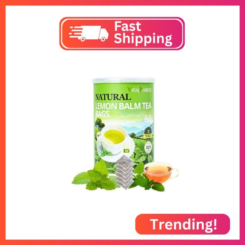 60 Lemon Balm Tea Bags – VitalForest Dried Lemon Balm Leaves Tea -1.5g/Bags, Cal