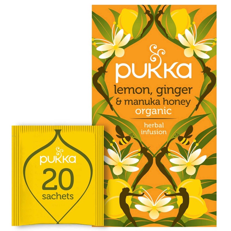 Pukka Tea | Lemon, Ginger & Manuka Honey 20 Tea Bags | 1,4 Oz /40 Gr