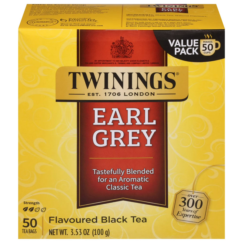 Twinings Earl Grey Black Tea Bags Citrus & Bergamot Flavor 50 Count Box