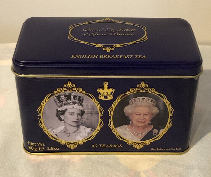 Queen Elizabeth II English Breakfast Tea Bags 40 ct in Collectible Tin Britain