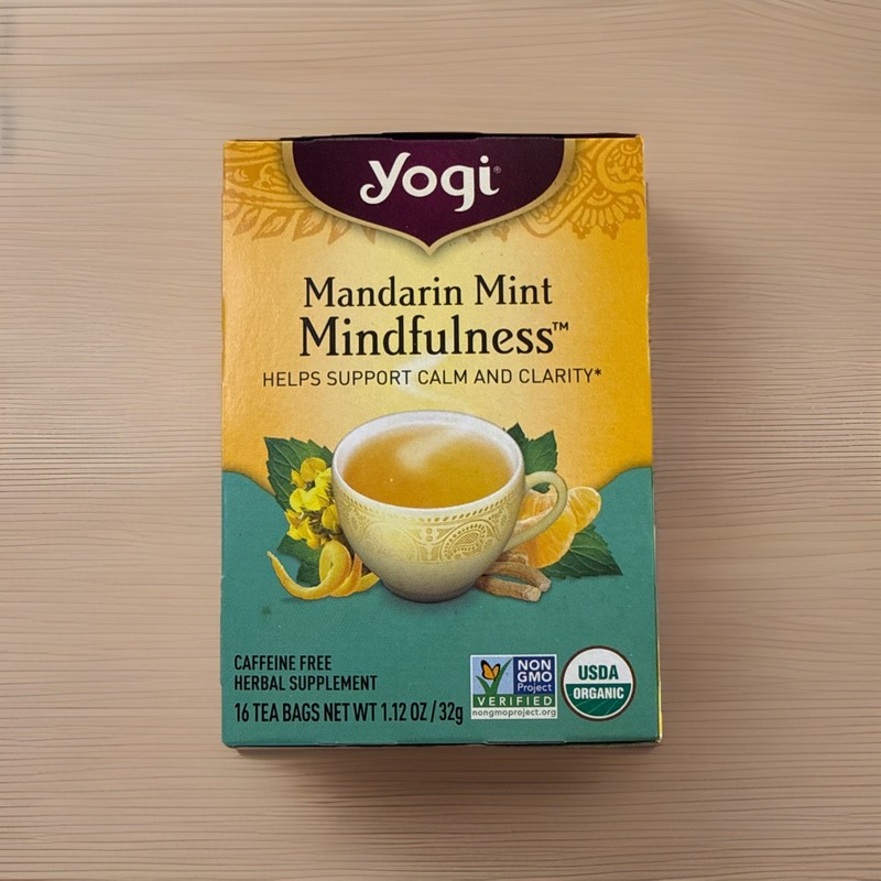 Yogi Tea Mandarin Mint Mindfulness Herbal Supplement Calm Clarity Organic Orange
