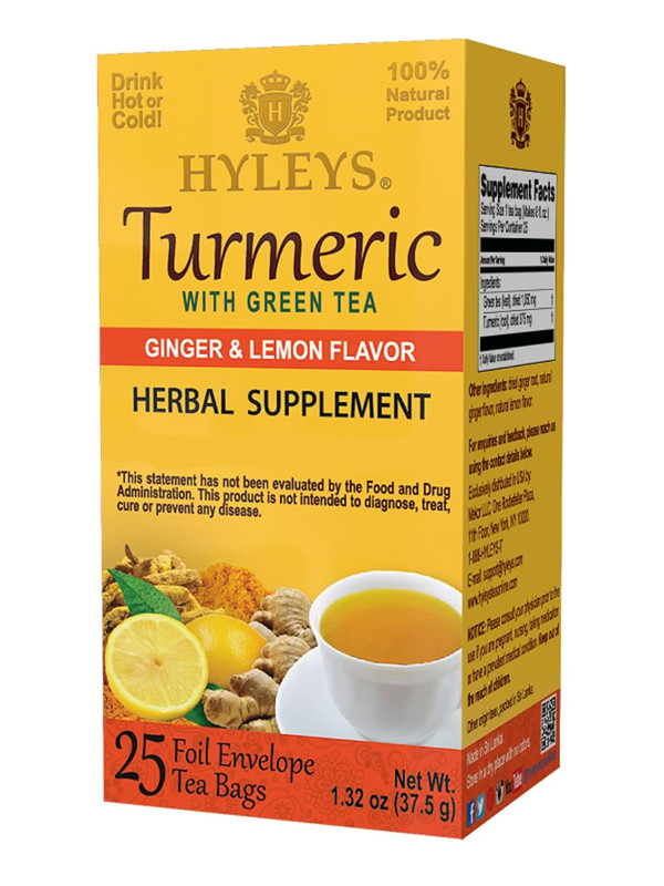 Turmeric with Green Tea Ginger & Lemon Flavor - Natural Antioxidant Blend - 25 T gallery