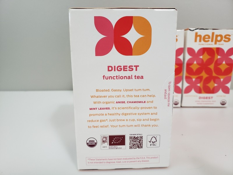 4 Boxes (16 in each) Helps Functional Teas Digest Anise Chamomile Mint Leaves gallery
