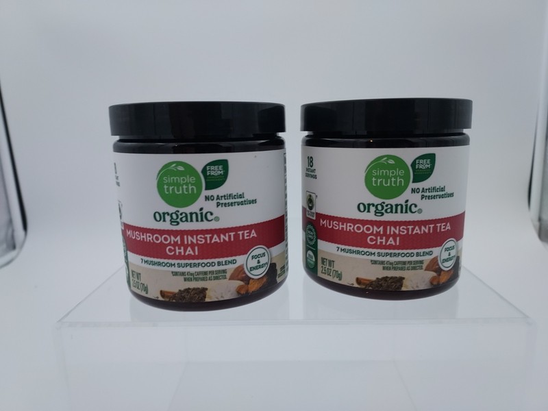 Simple Truth Organic 7 Mushroom Superfood Instant Chai Tea. 2 jars. Free Ship.