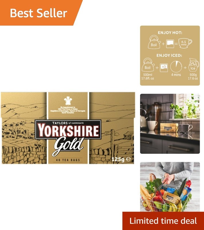 Yorkshire Gold Black Tea – 40 Count, Caffeinated and Allergen-Free