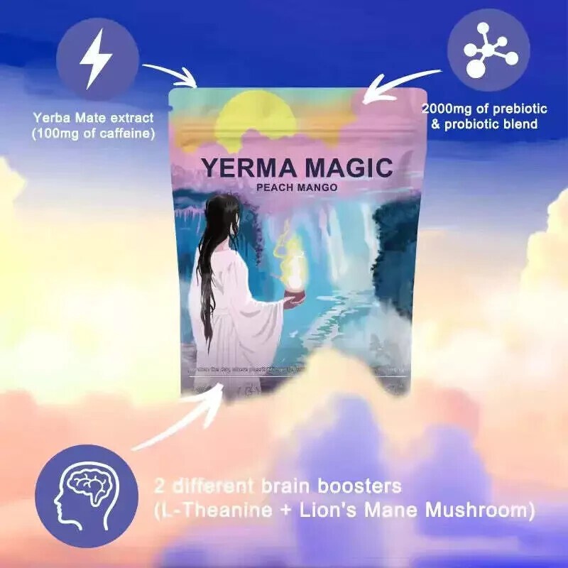 Magic Yerba Mate Instant Tea Powder - Peach Mango Flavor - 30 Servings- US STOCK gallery