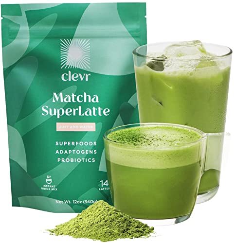 Clevr Blends Matcha Green Tea Powder Oat Milk Instant Latte Mix 100% Japanese…