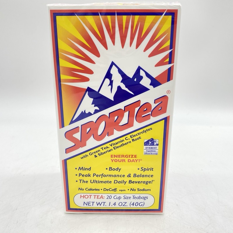SPORTea Hot Tea – 20 Cup Size Teabags 1.4 oz – Energizing 1 Box BB:04/28