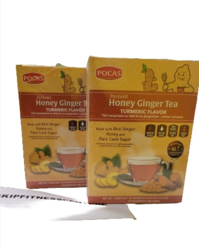 Pocas Honey Ginger Tea Turmeric Instant 2 Pack 40 CT Free SHIP