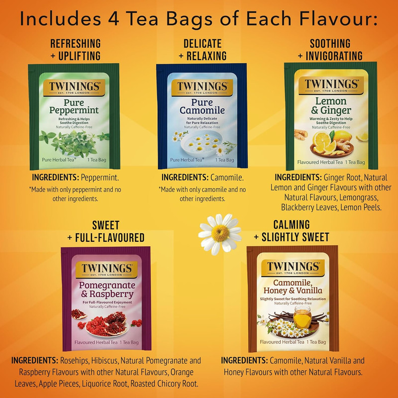 Herbal Tea Variety Pack, 20 Count (Pack of 1), Formerly Assorted Herbal, Include gallery