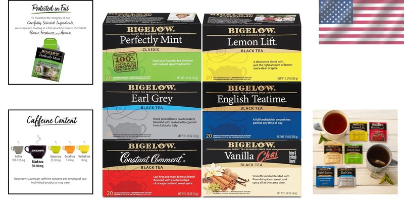 Mixed Black Tea - 120 Individually Wrapped Tea Bags, 6 Unique Flavors gallery