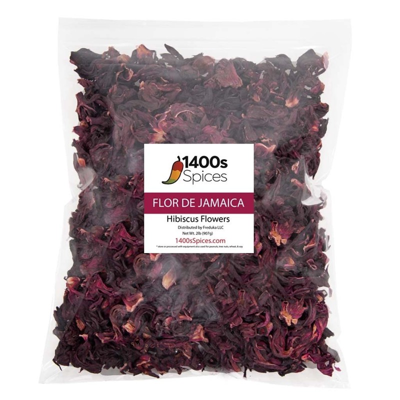 2lb Dried Hibiscus Flowers Bulk perfect for Tea and 2 Pound (Pack of 1)