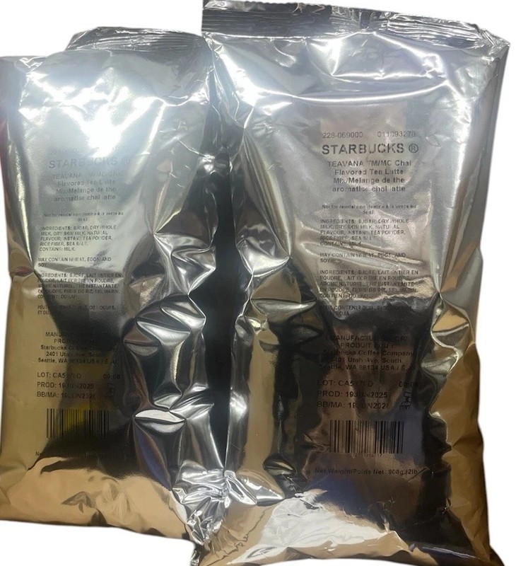 2 bags Starbucks Teavana Chai TN/NC FLAVORED Tea Latte Mix, Chai, 2 Lb Bag each