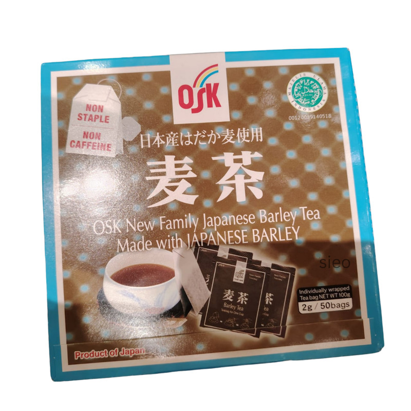 OSK New Family Japanese Barley Tea Mugicha 50 Bags 100g Halal Product Of Japan