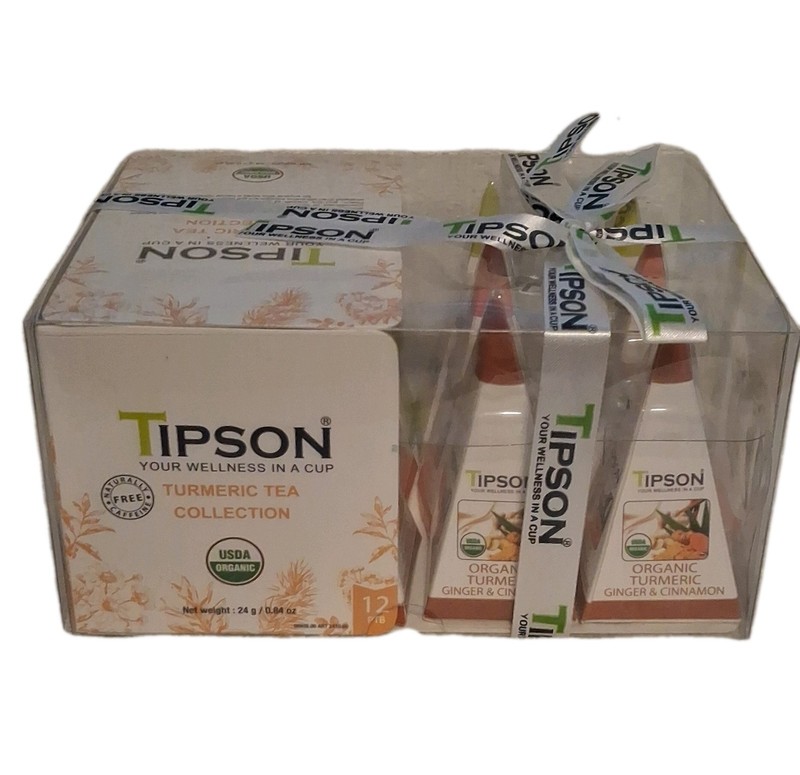 Tipson Turmeric Tea Collection USDA Organic Caffeine Free 12 Tea Bags 24g gallery