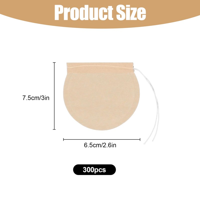 300PCS Tea Filter Bags Disposable Empty Teabag Drawstring Infuser for Loose Leaf gallery