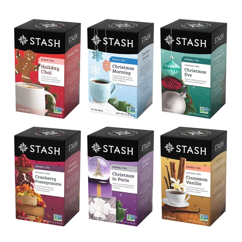 Celebration Tea Sampler - Caffeinated & No Artificial Ingredients, 6 x 18 Bags gallery