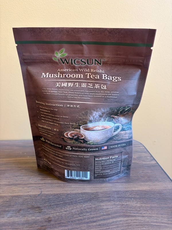 American Wild Reishi Mushroom Tea Bags - 2g x 30 Bags - Harvested in Upstate NY gallery