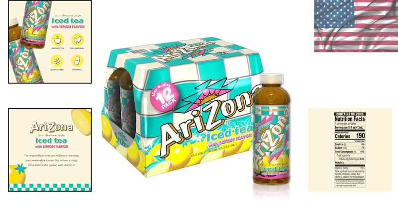 16oz Lemon Tea - Refreshing Iced Tea Pack of 12 for Everyday Enjoyment gallery