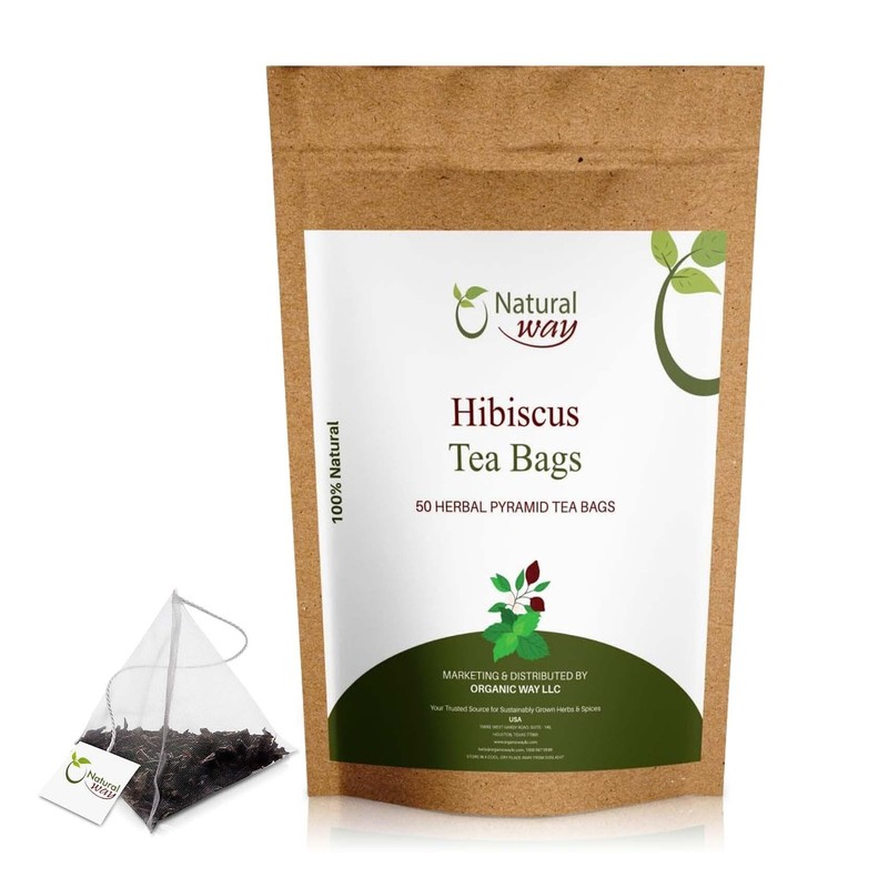 Pyramid Hibiscus Tea Bags | ECO Conscious Packaging 4.5 Oz (Pack of 50)