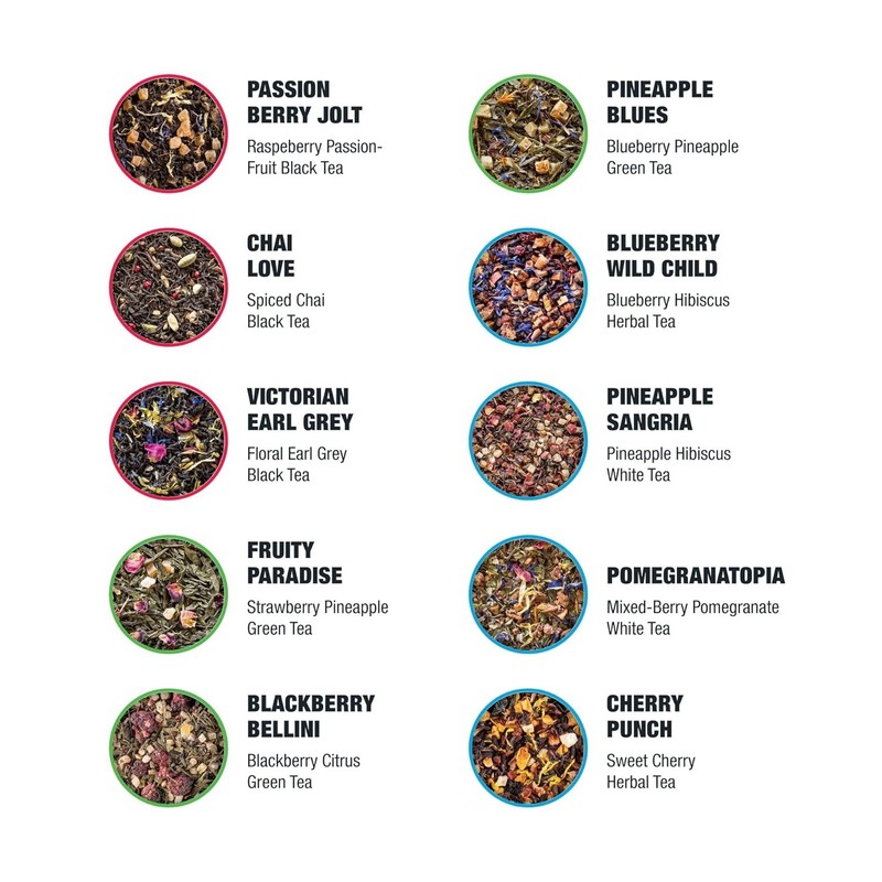 Discovery Sampler Dry Flight Set Loose Leaf High to No Caffeine Hot & Iced Up to gallery
