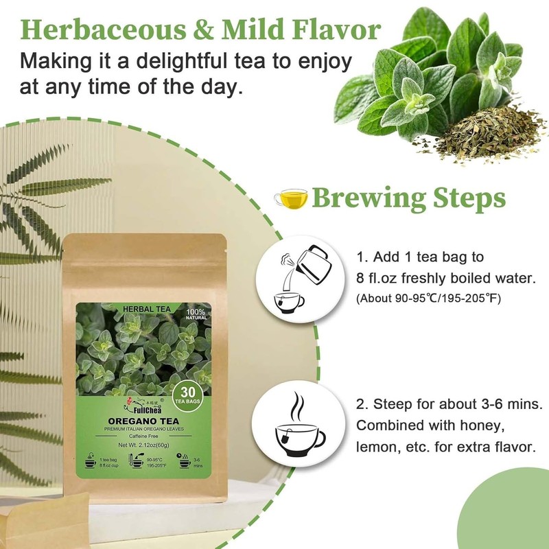 Refreshing Oregano Tea Bags, 30 Count – Flavor, Immune-Boosting Benefits gallery