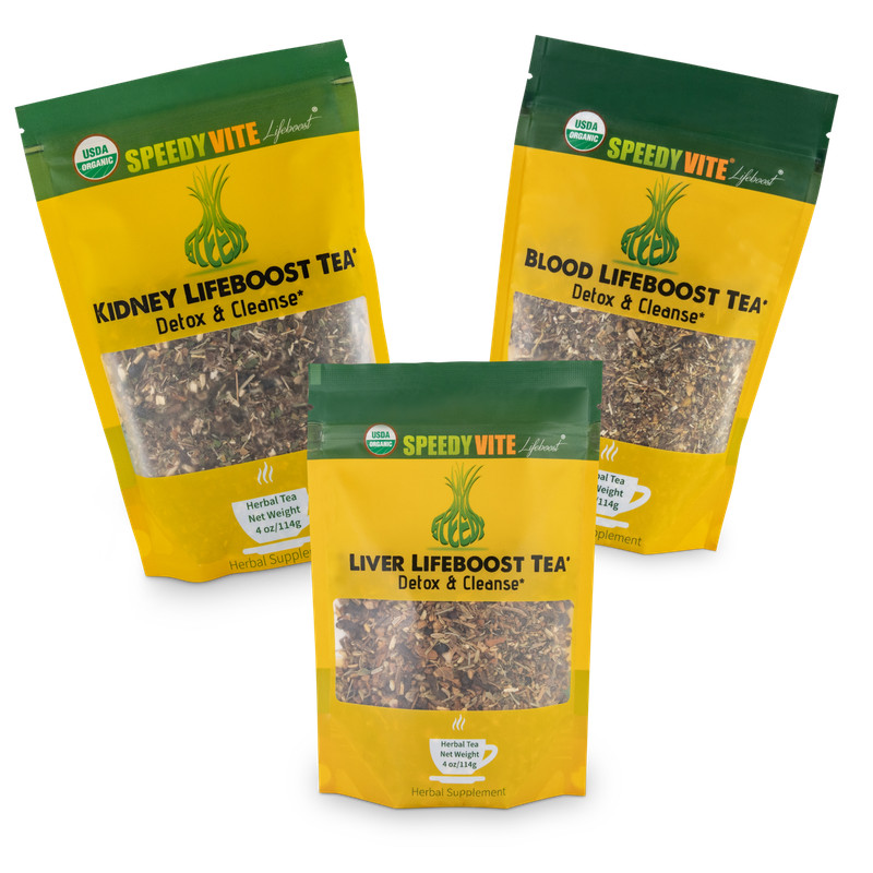 SpeedyVite® LifeBoost® Total Detox Combo Kidney, Liver+Blood Detox: Organic, USA