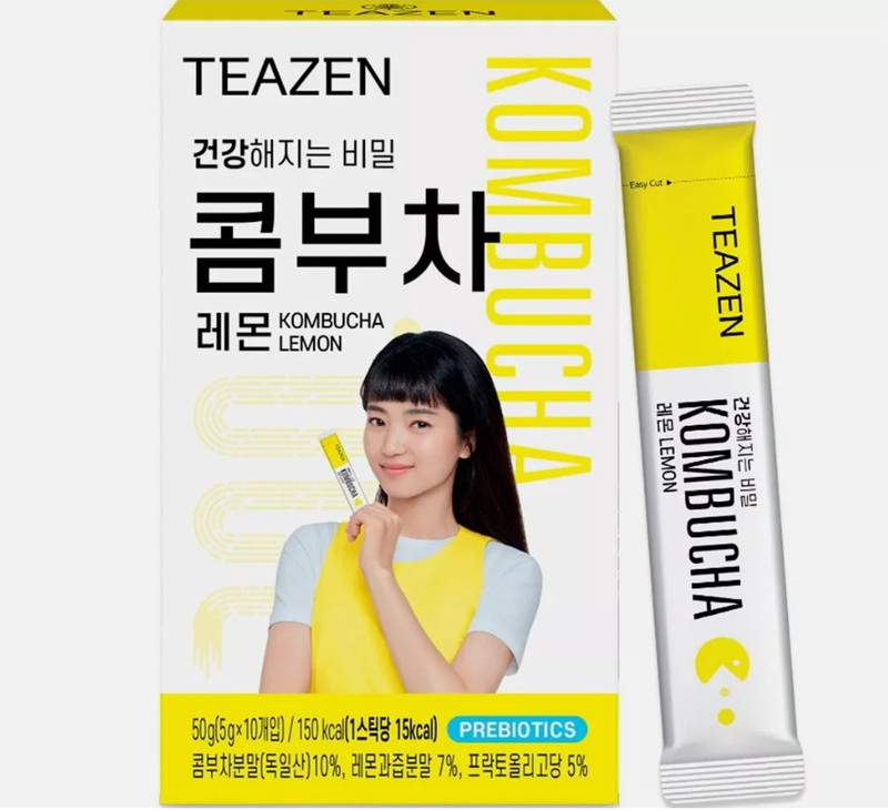 TEAZEN Kombucha Tea Drink Mix Lemon 5g X 10 / 30 / 50 sticks / K-Food