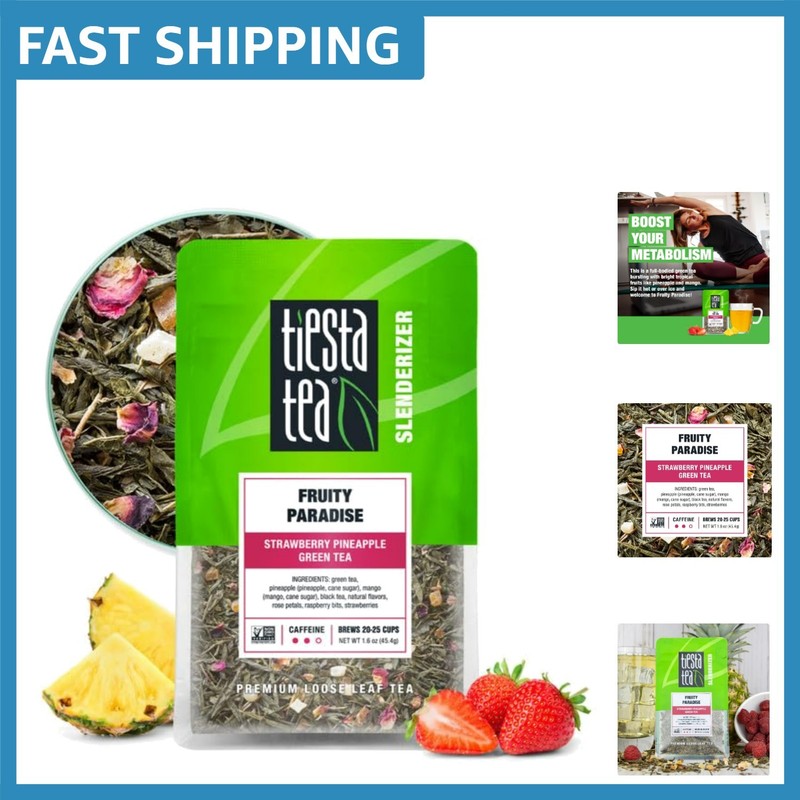 Strawberry Pineapple Green Tea - Refreshing Loose Leaf Blend,